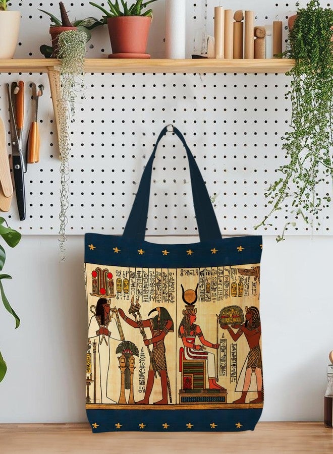 Supwhd Ancient Egypt Tote Bag Aesthetic, Vintage Canvas Tote Bags for Women, Reusable Grocery Bags Shopping Bags, Egyptian Mythology Gifts, Ancient Egypt Gifts for Women - Image 3